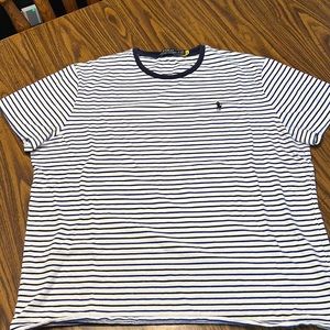 Polo By Ralph Lauren Black and navy Stripe Crew Neck Size XL